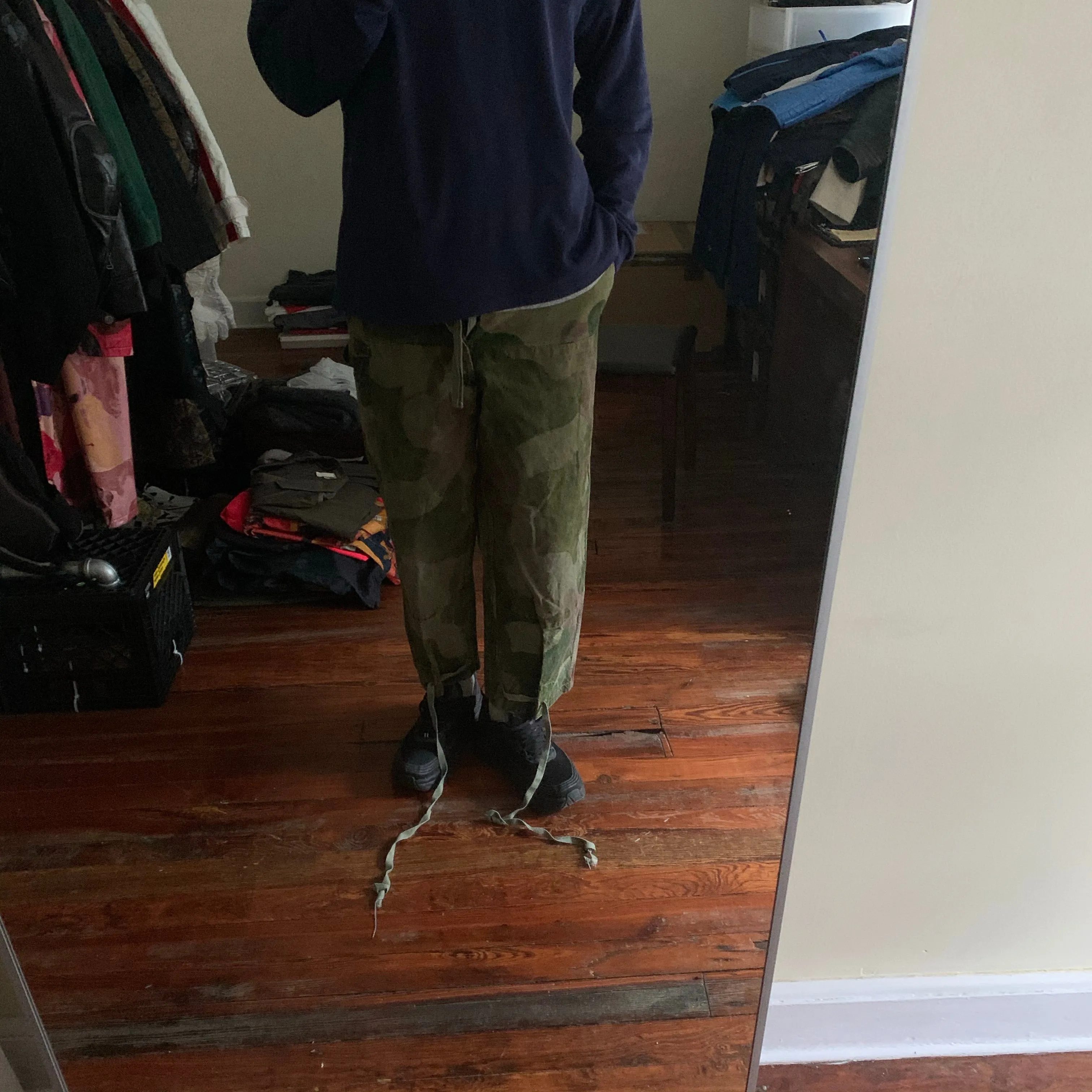 1950s Vintage Belgian Brushed Camo Cargo Pants - Size M