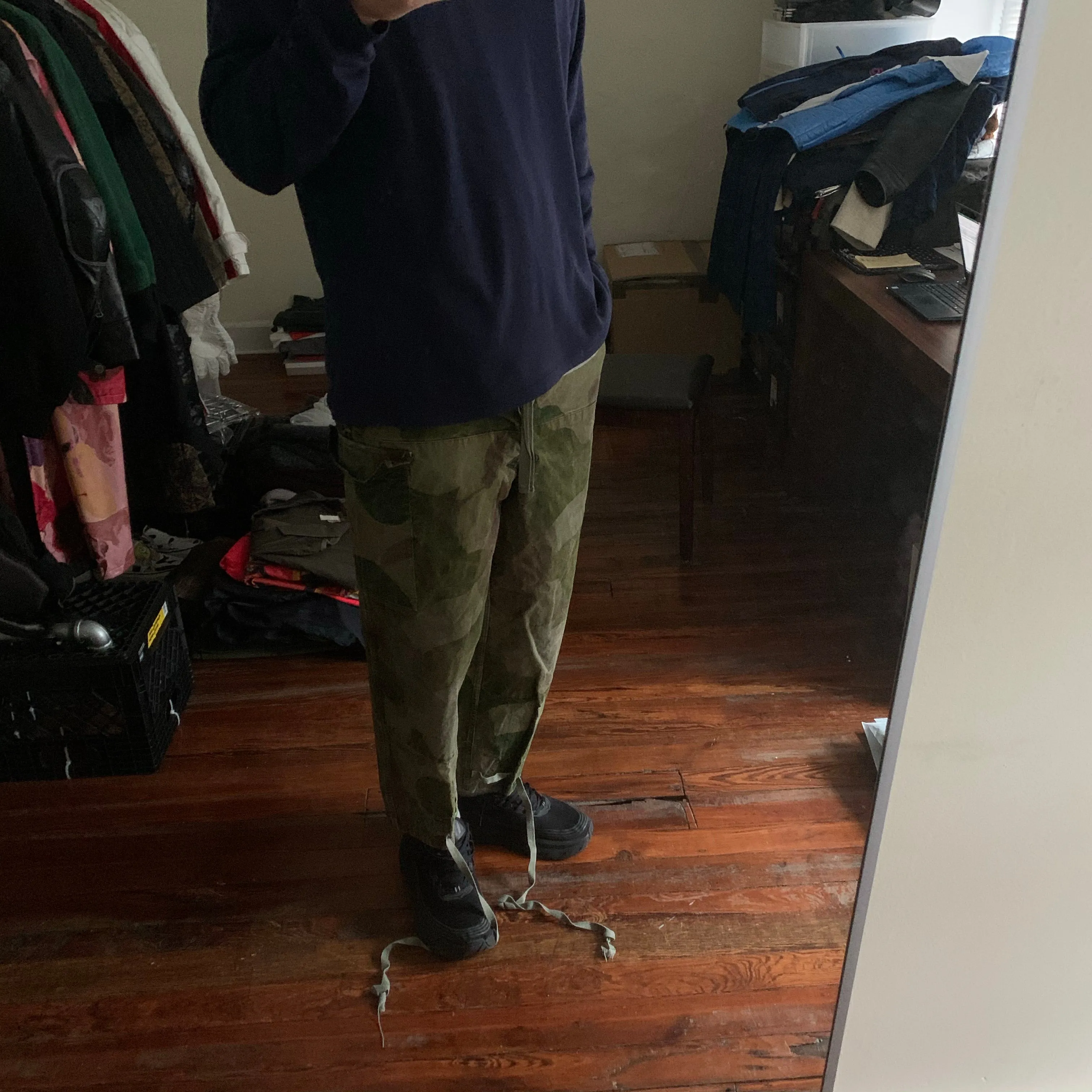 1950s Vintage Belgian Brushed Camo Cargo Pants - Size M