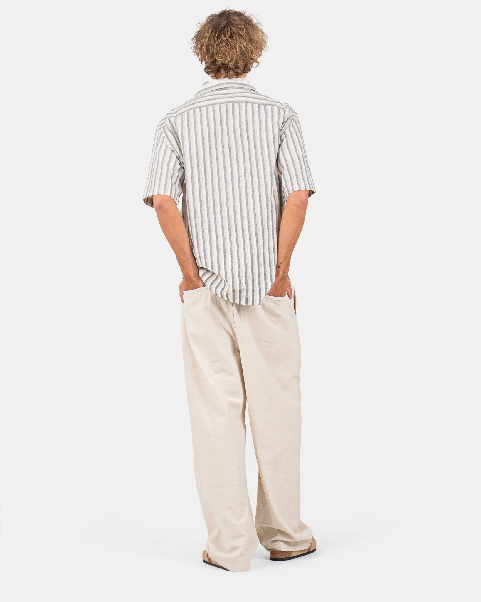 Baggy Hørbukser Beige
