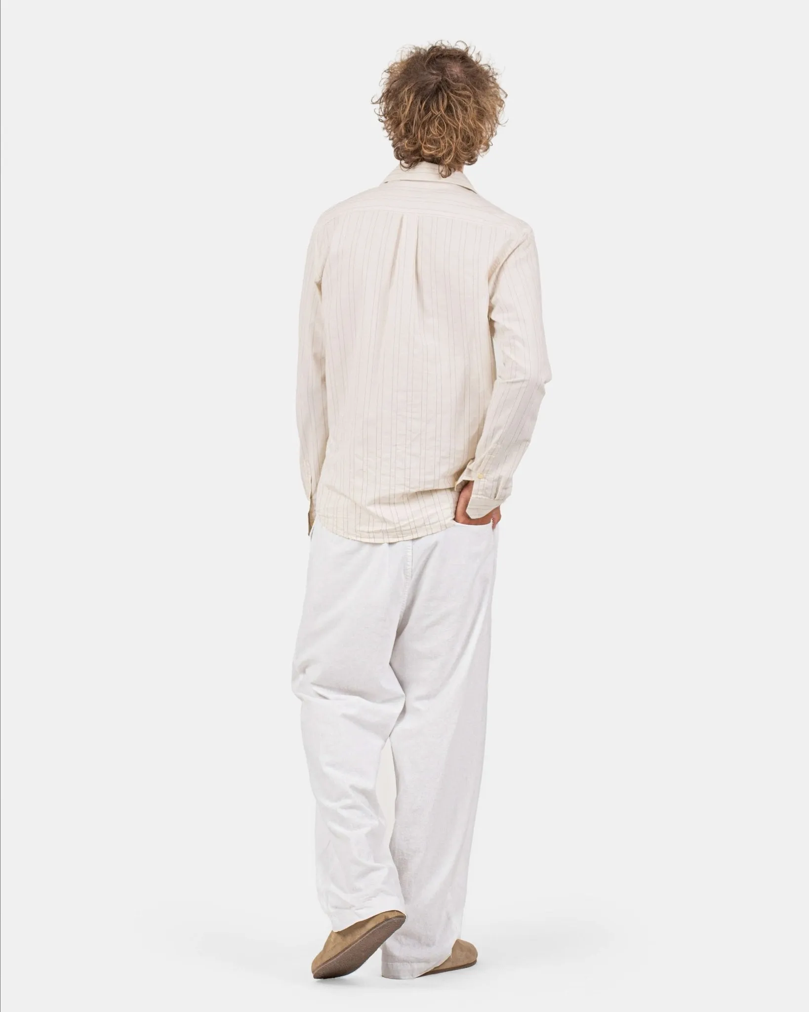 Baggy Hørbukser Hvid