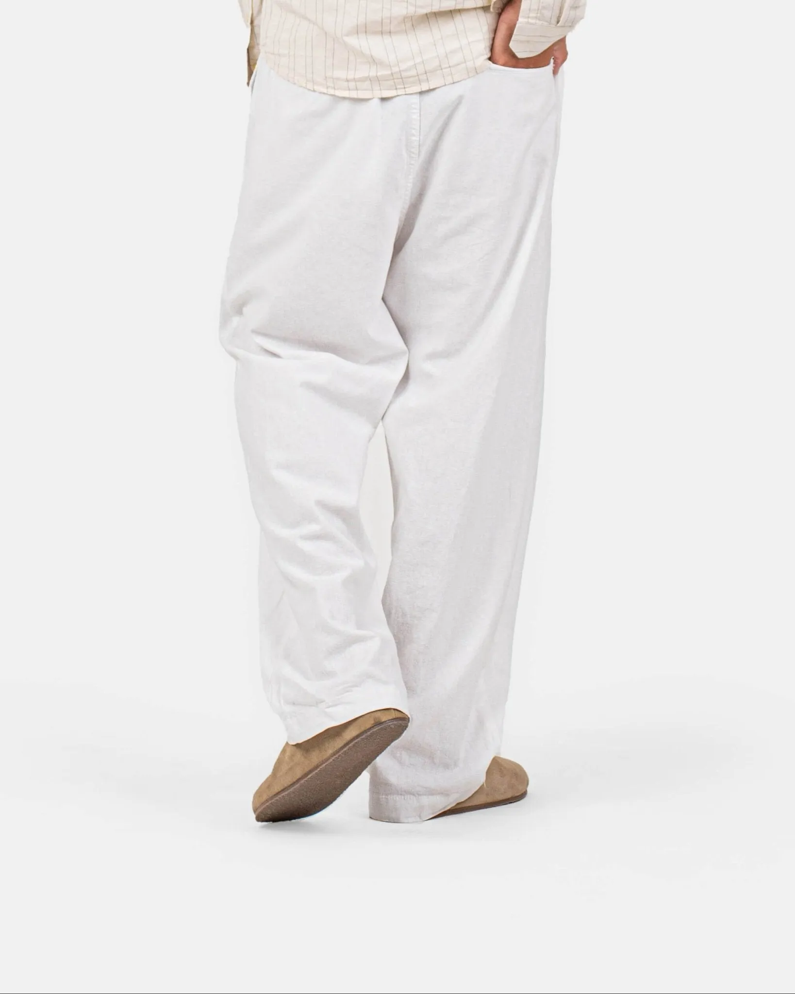 Baggy Hørbukser Hvid