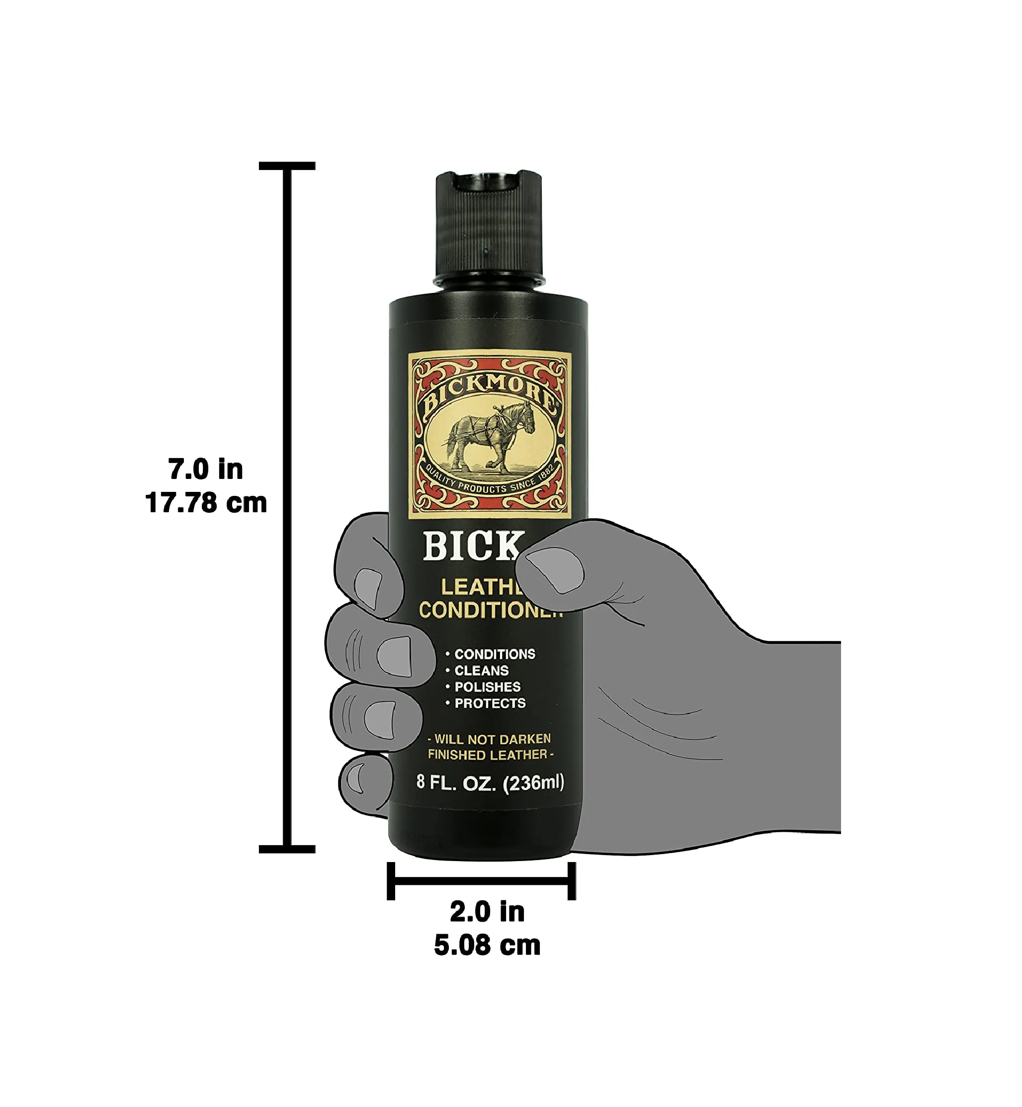 Bick 4 Leather Conditioner and Leather Cleaner 8 oz - Will Not Darken Leather - Safe For All Colors of Leather Apparel Furniture Jackets Shoes