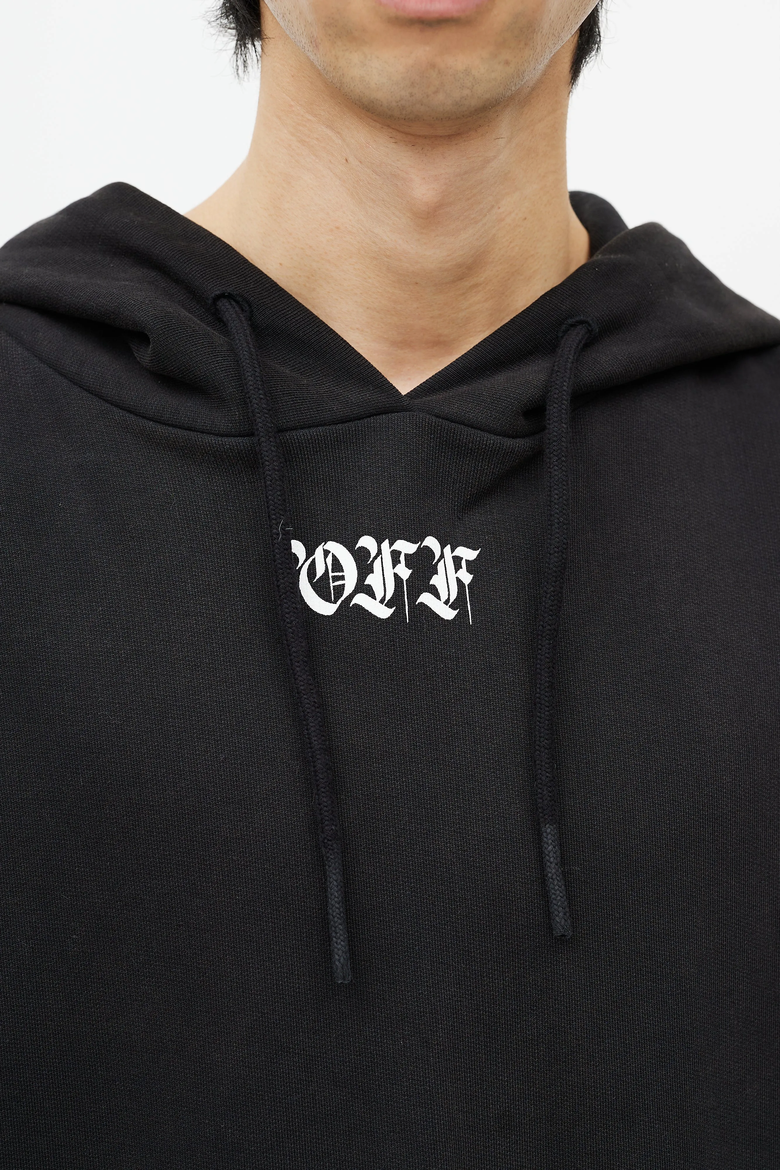 Black & Multicolour You Cut Me Off Distressed Hoodie