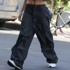 Black Cargo Baggy Pants for Women
