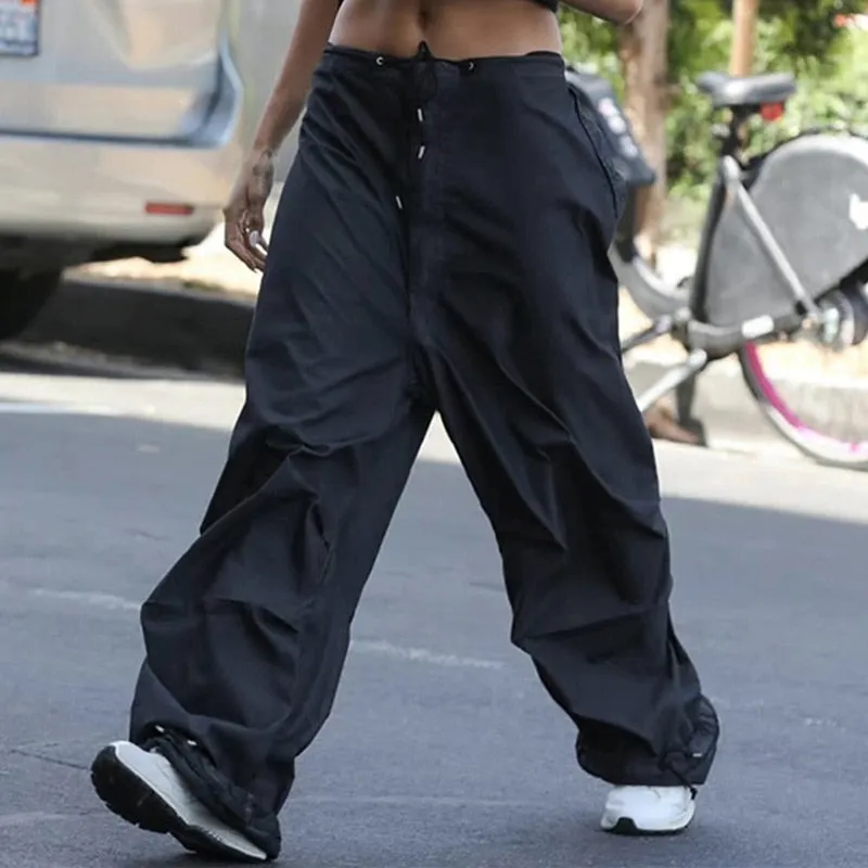Black Cargo Baggy Pants for Women