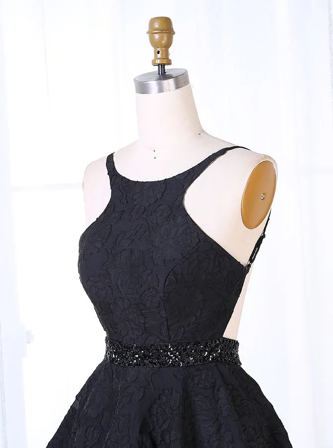 Black Lace Cocktail Dress,Open Back Cocktail Dresses,Sexy Homecoming Dress,CD00004