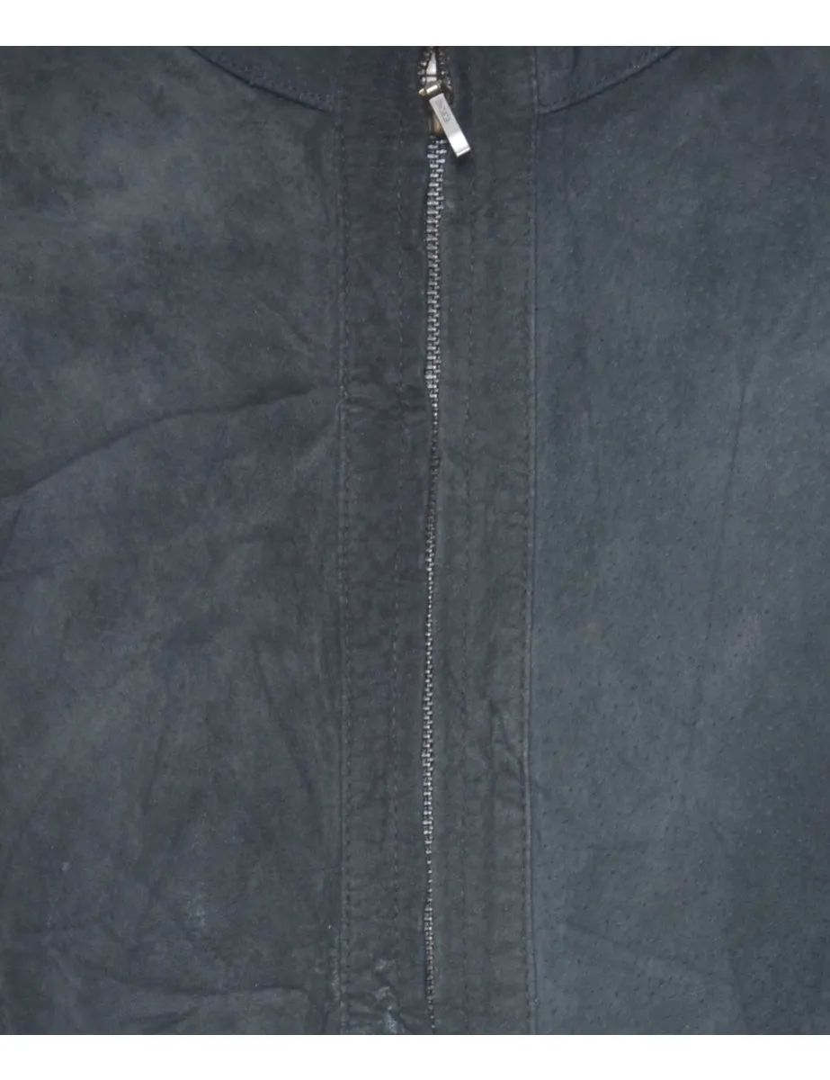 Black Suede Cardigan - M