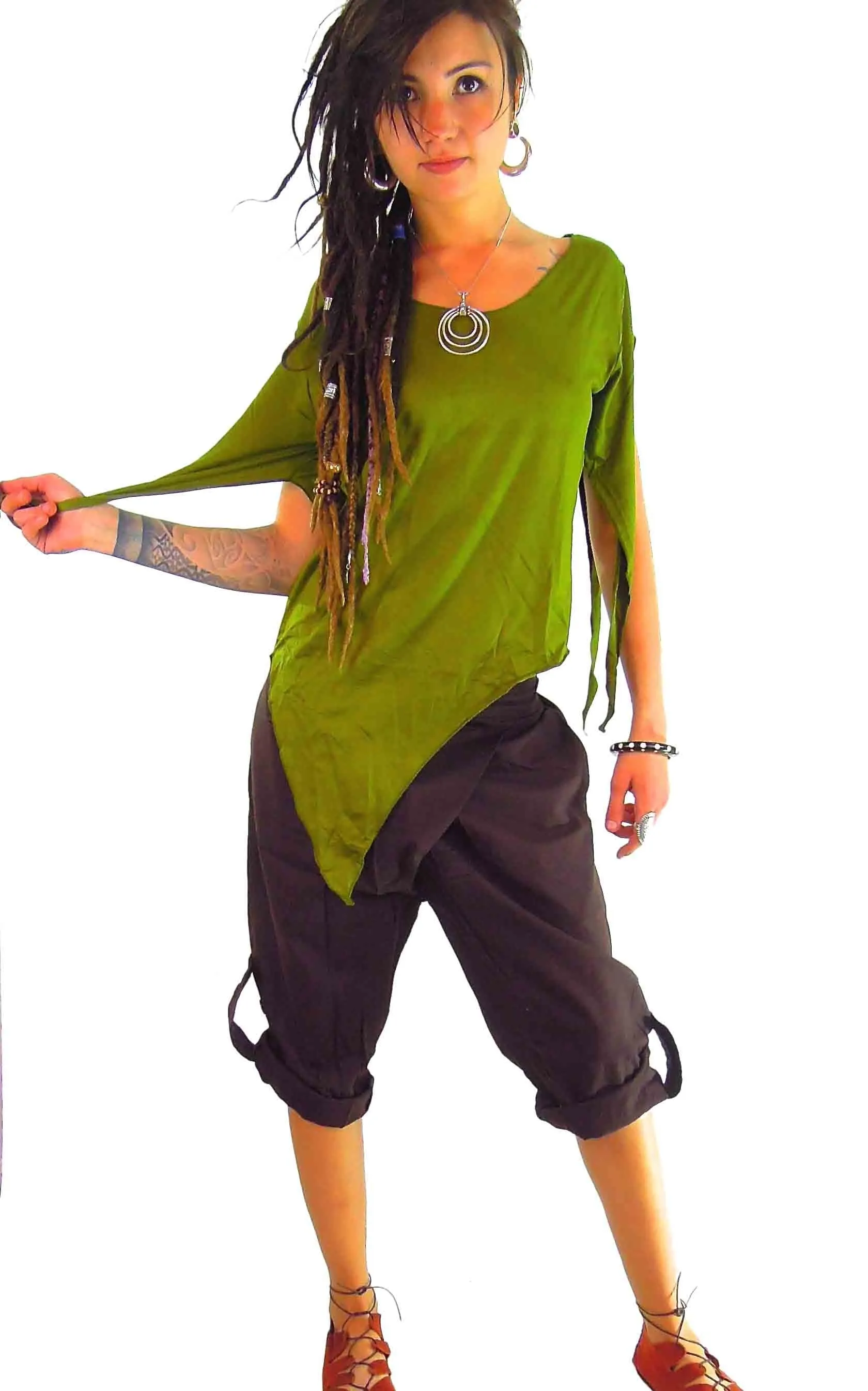 Button Rollup Shorts