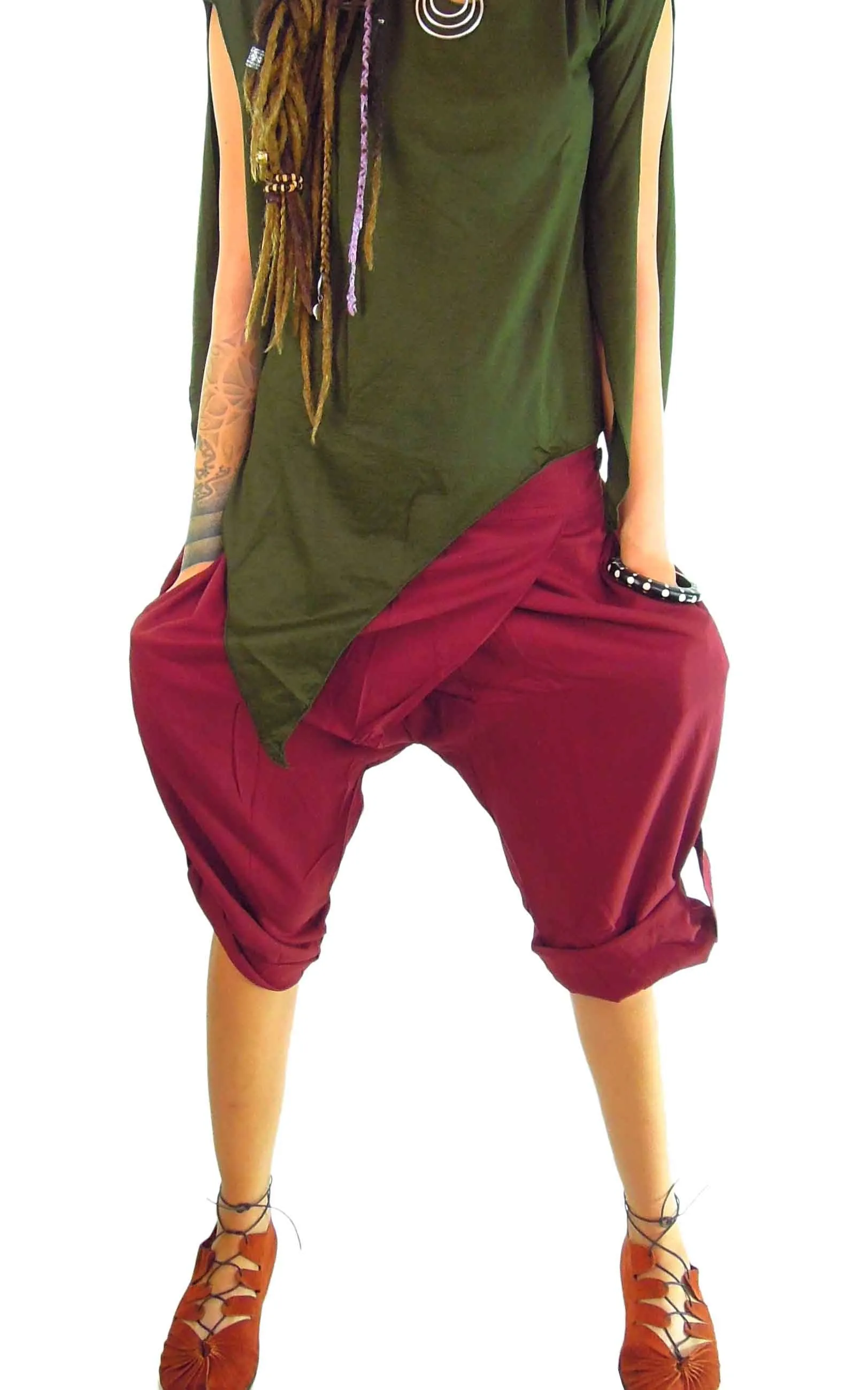 Button Rollup Shorts