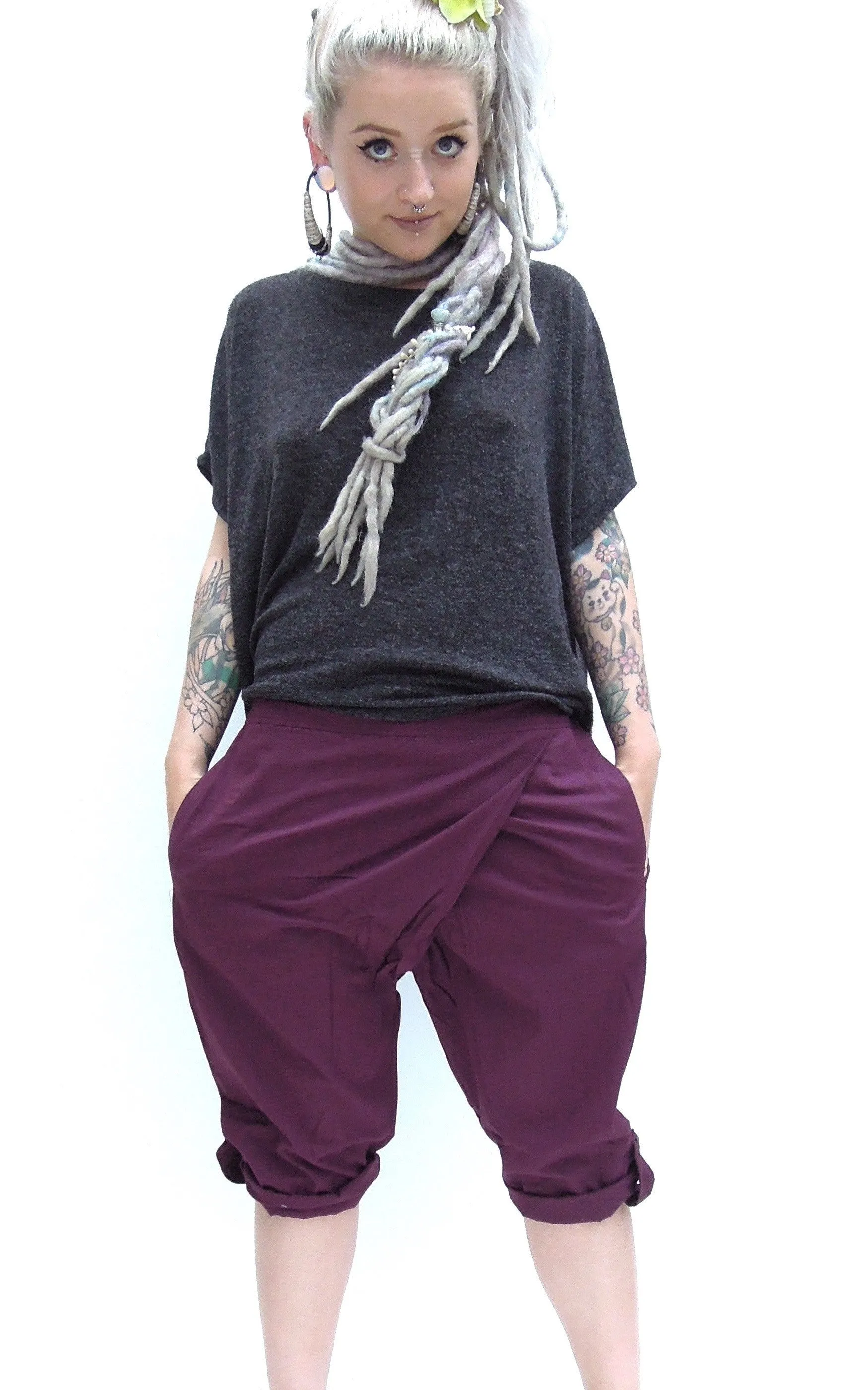Button Rollup Shorts