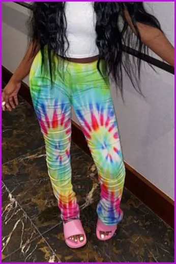 Casual Printed Straight Stacked Sweatpants WomensDE923