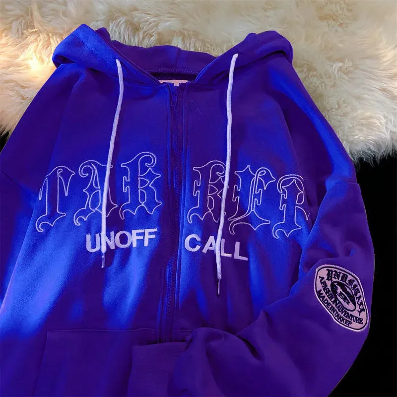 Casual Spring Gothic Letter Printed Oversized Hoodie