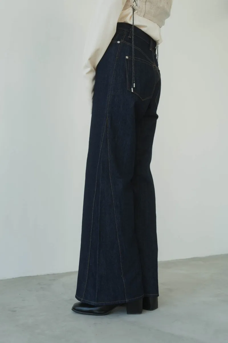denim baggy pants/indigo