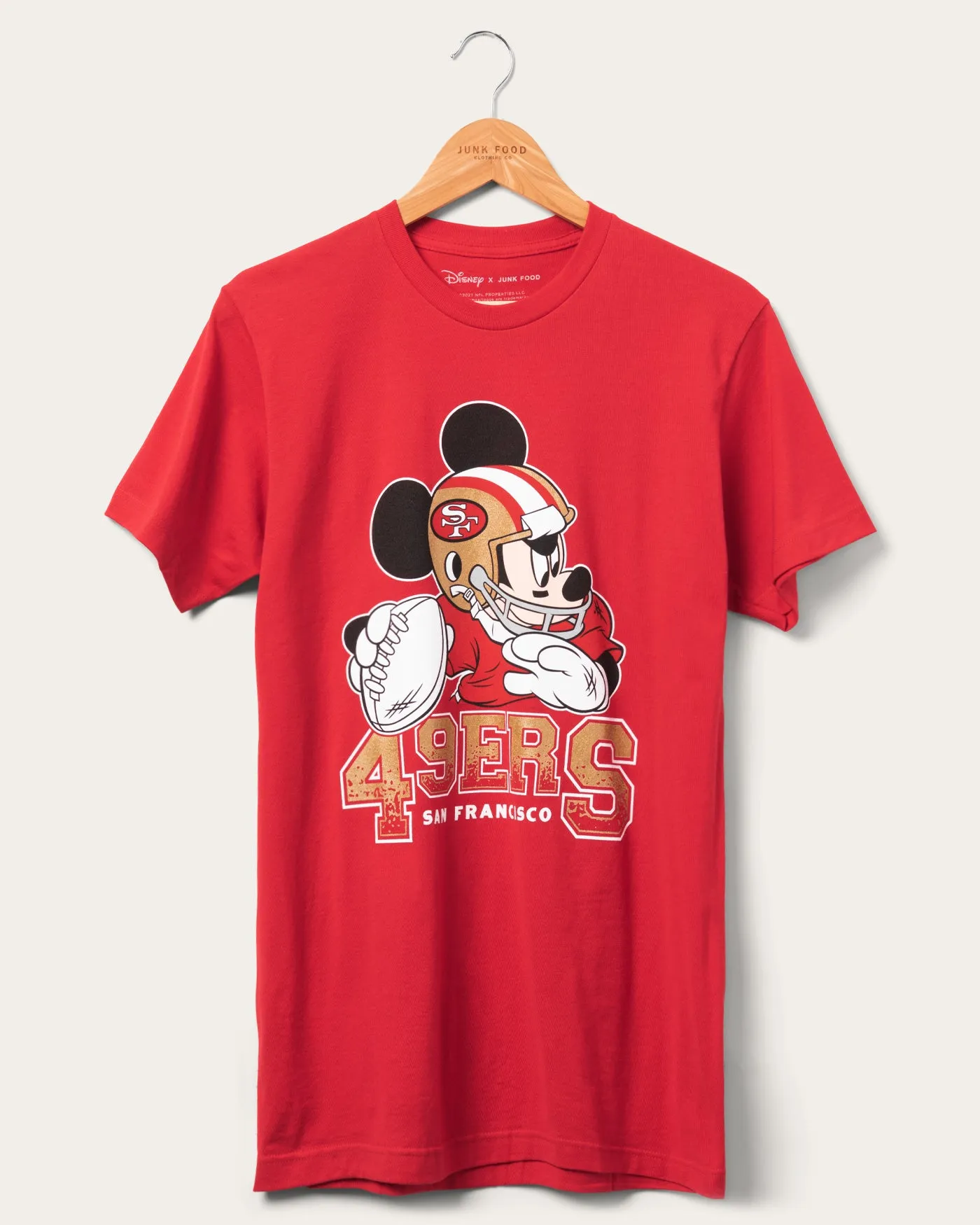 Disney x Junk Food x NFL Mickey Quarterback 49ers Tee