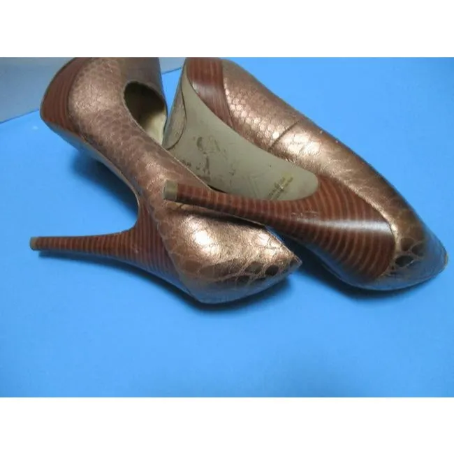 Enzo Angiolini Copper Almond Toe Metallic Pumps