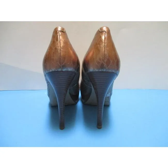 Enzo Angiolini Copper Almond Toe Metallic Pumps