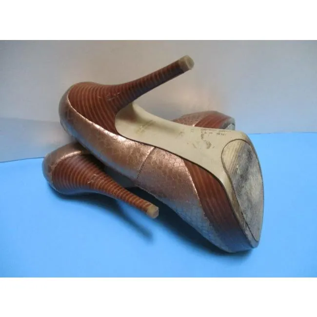 Enzo Angiolini Copper Almond Toe Metallic Pumps