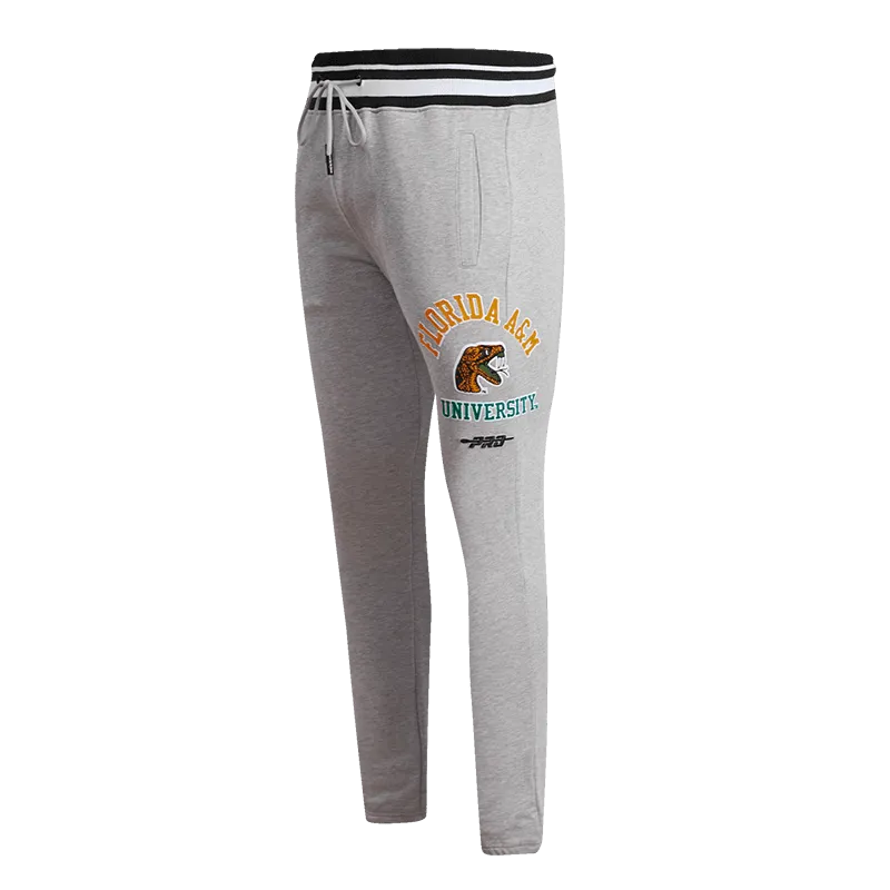 FLORIDA A&M UNIVERSITY CLASSIC MEN'S STACKED LOGO SWEATPANT (HEATHER GRAY/BLACK)