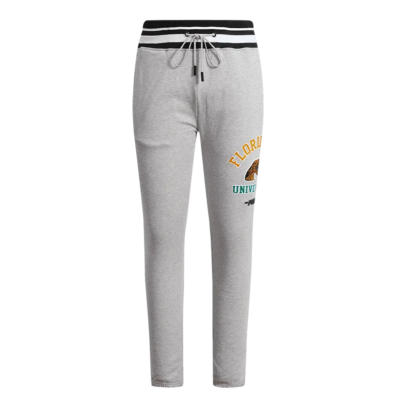 FLORIDA A&M UNIVERSITY CLASSIC MEN'S STACKED LOGO SWEATPANT (HEATHER GRAY/BLACK)
