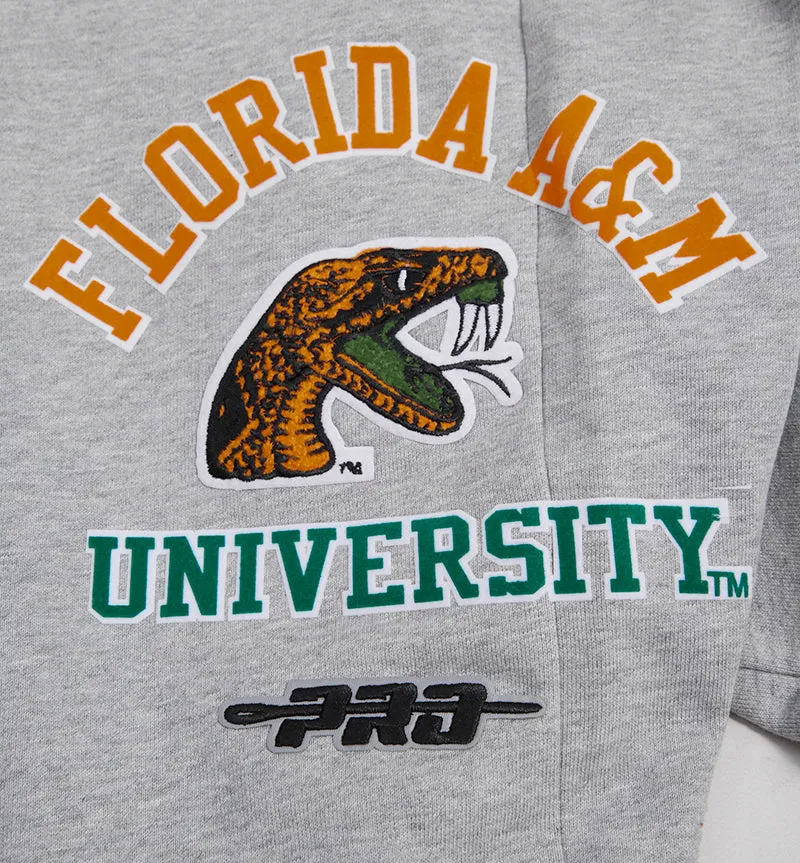 FLORIDA A&M UNIVERSITY CLASSIC MEN'S STACKED LOGO SWEATPANT (HEATHER GRAY/BLACK)