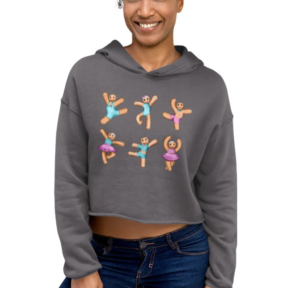 Gingerbread (Pink, Blue) - Cropped Fleece Hoodie