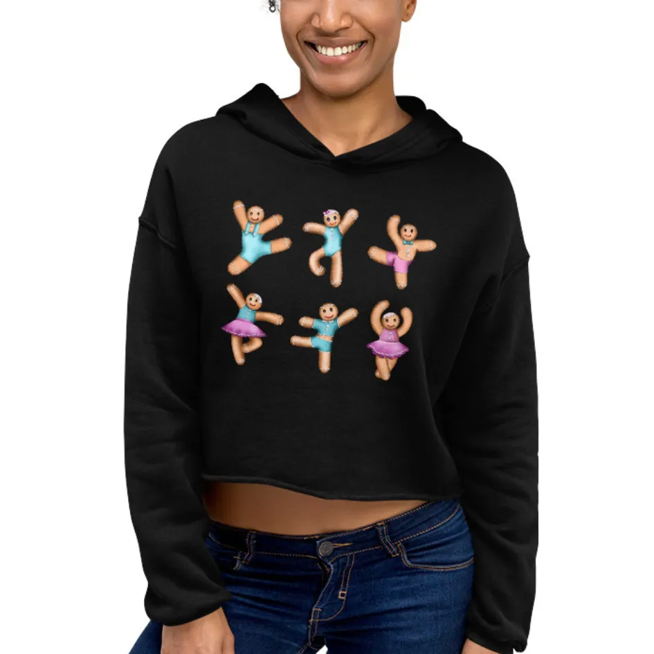 Gingerbread (Pink, Blue) - Cropped Fleece Hoodie