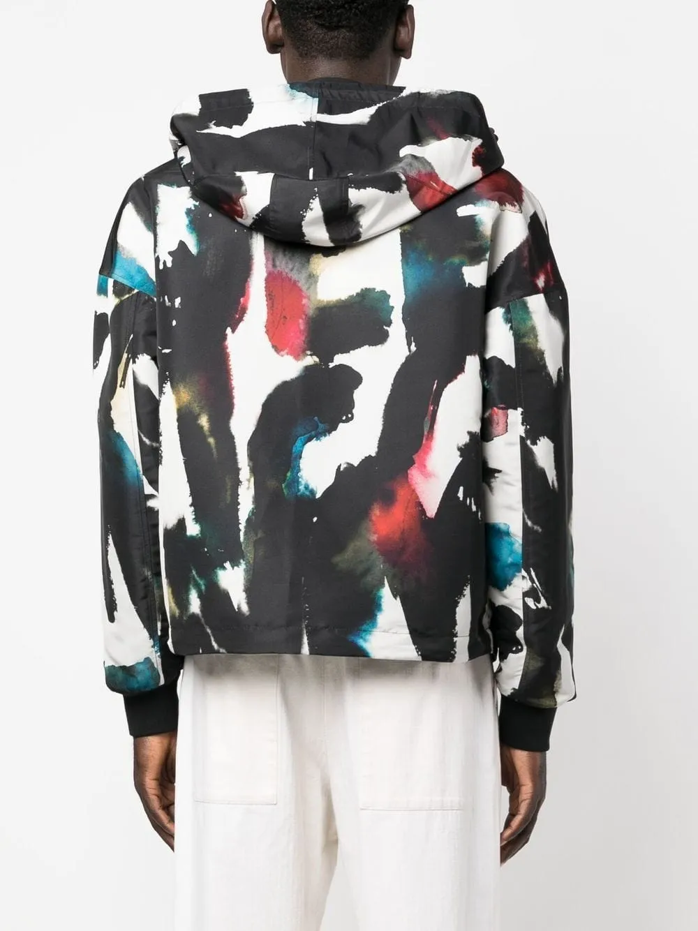 Graffiti-Print Hooded Windbreaker