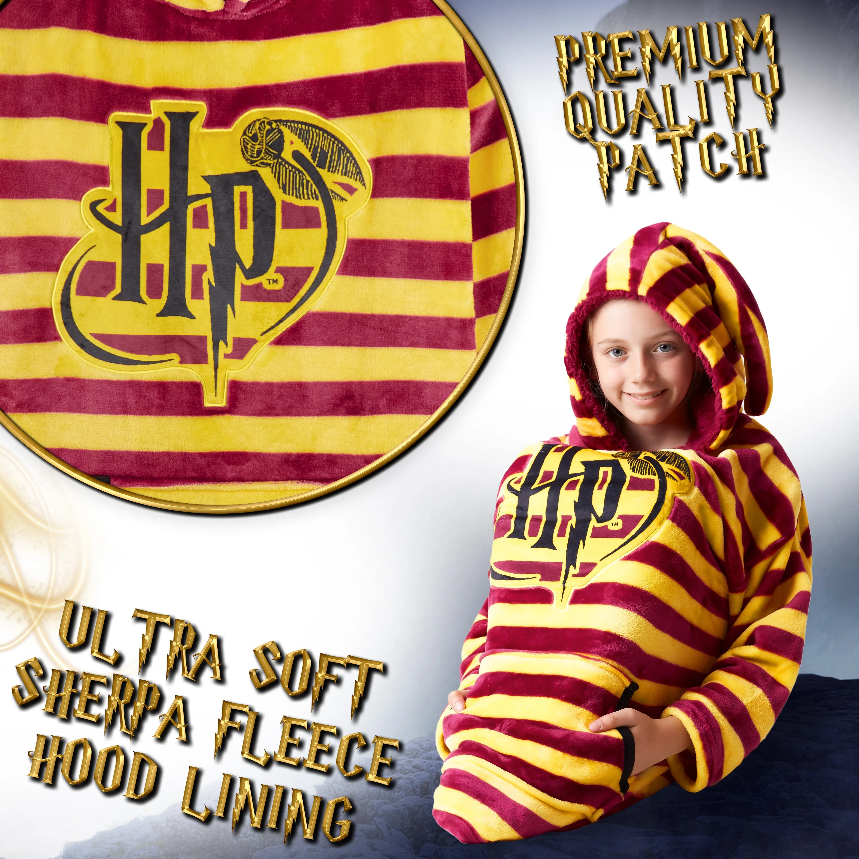 Harry Potter Red Hoodies For Girls, Kids Oversized Hoodie Blanket