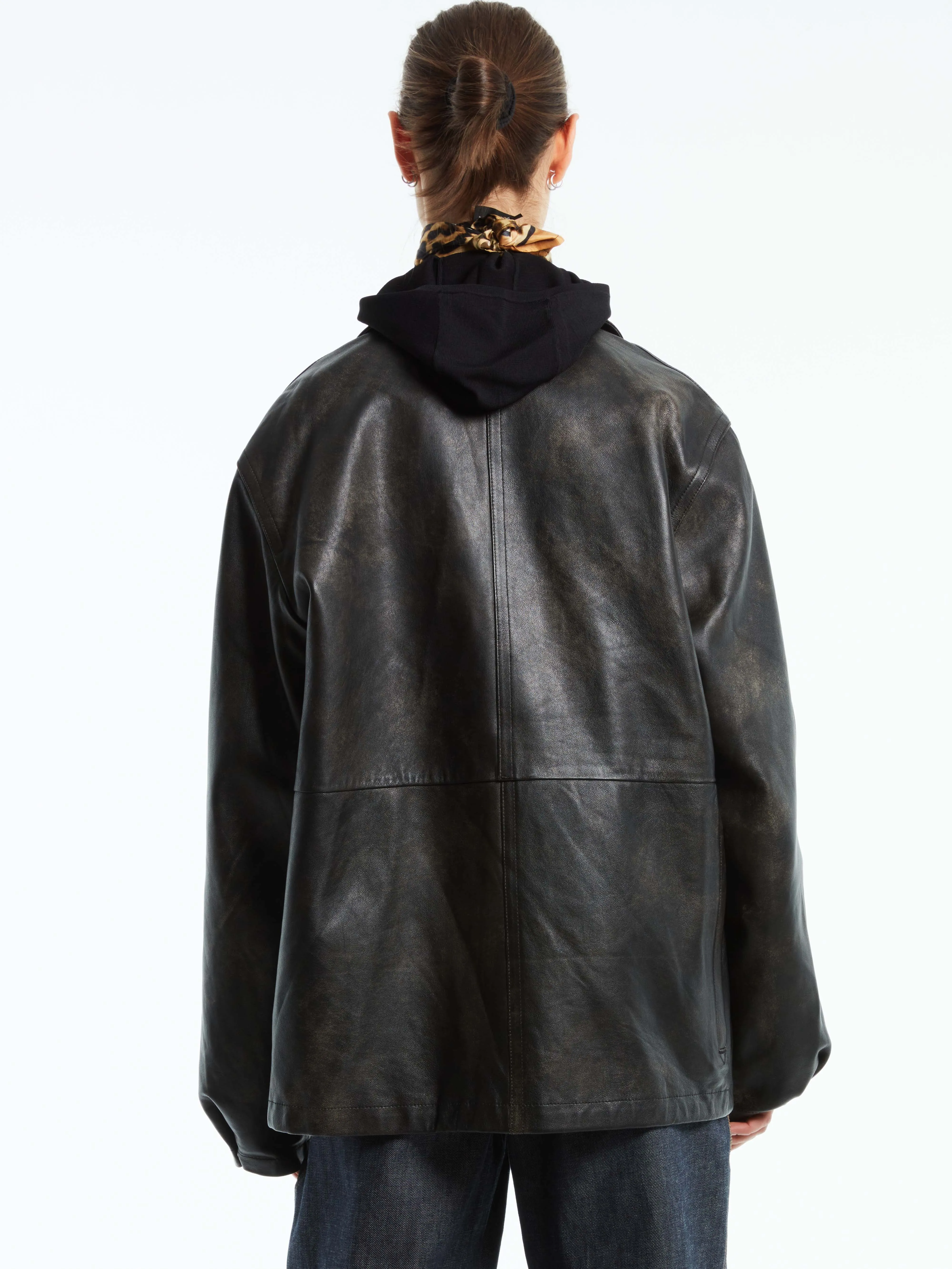 LEATHER UTILITY JACKET