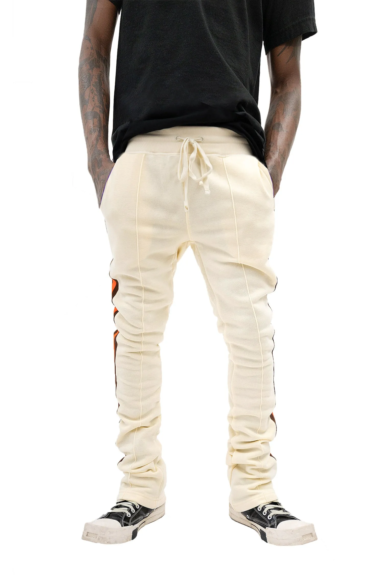 Men's Side Stripe Fleece Stacked Sweat Pants
