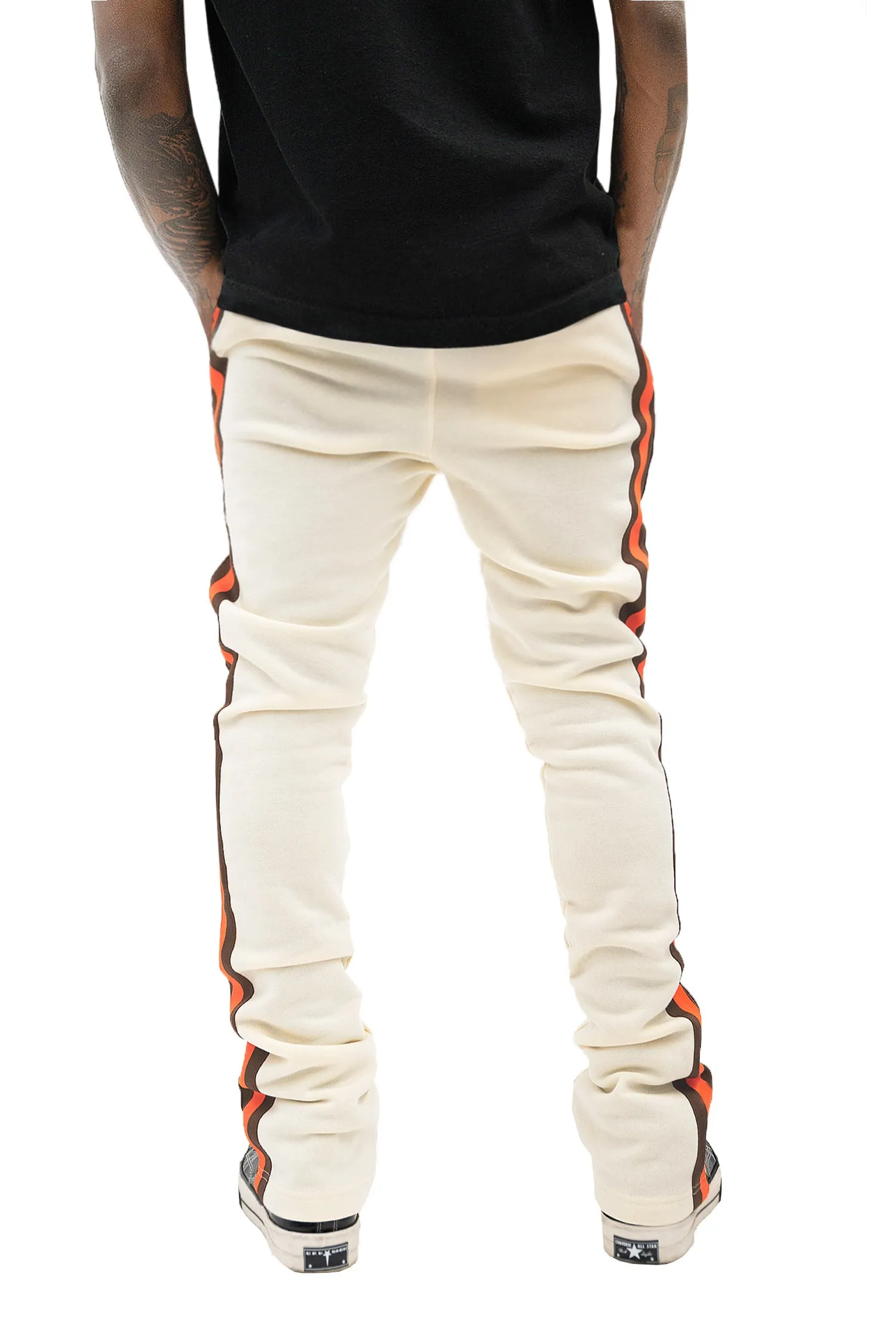 Men's Side Stripe Fleece Stacked Sweat Pants