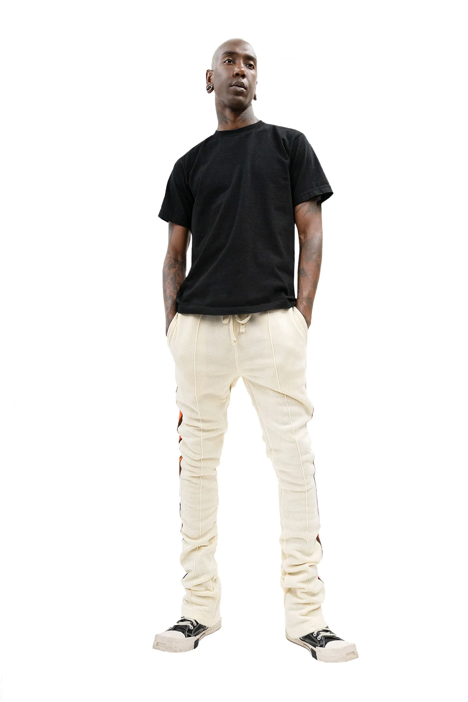 Men's Side Stripe Fleece Stacked Sweat Pants