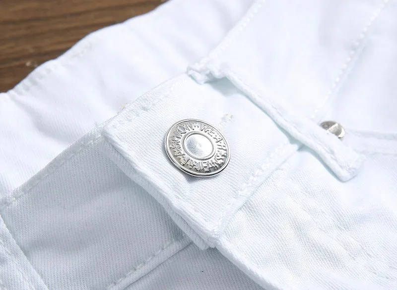 Men's Straight Ripped Jeans With Zippers