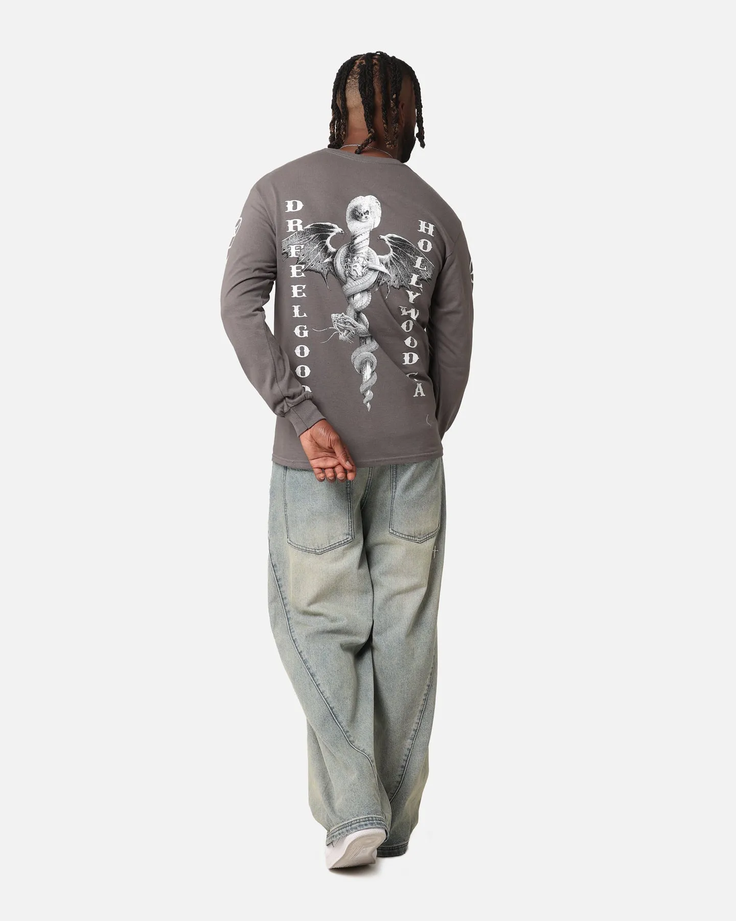 Motley Crue Feel Good Hollywood Long Sleeve T-Shirt Charcoal