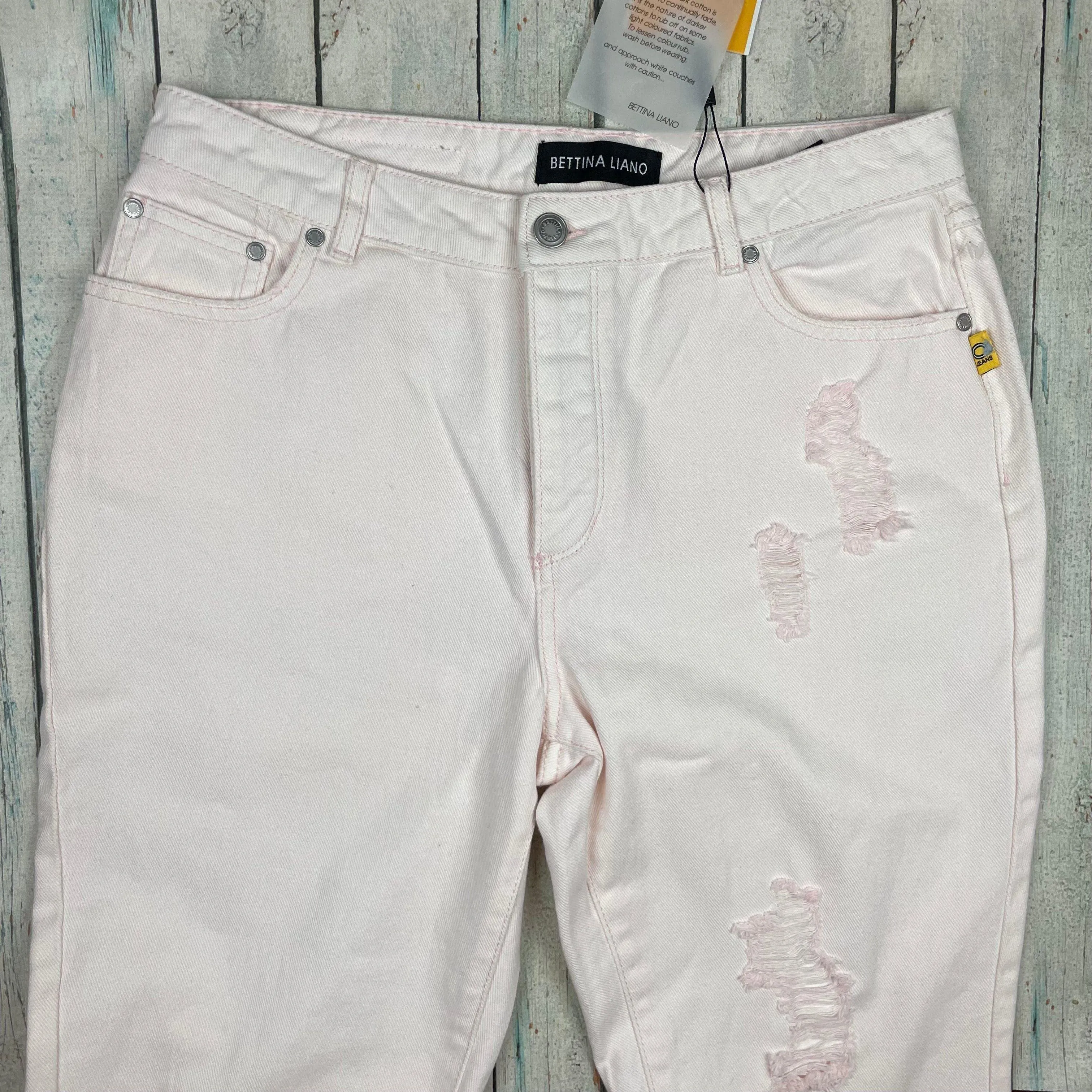 NWT - Bettina Liano Blush Pink Ripped Jeans- Size 10