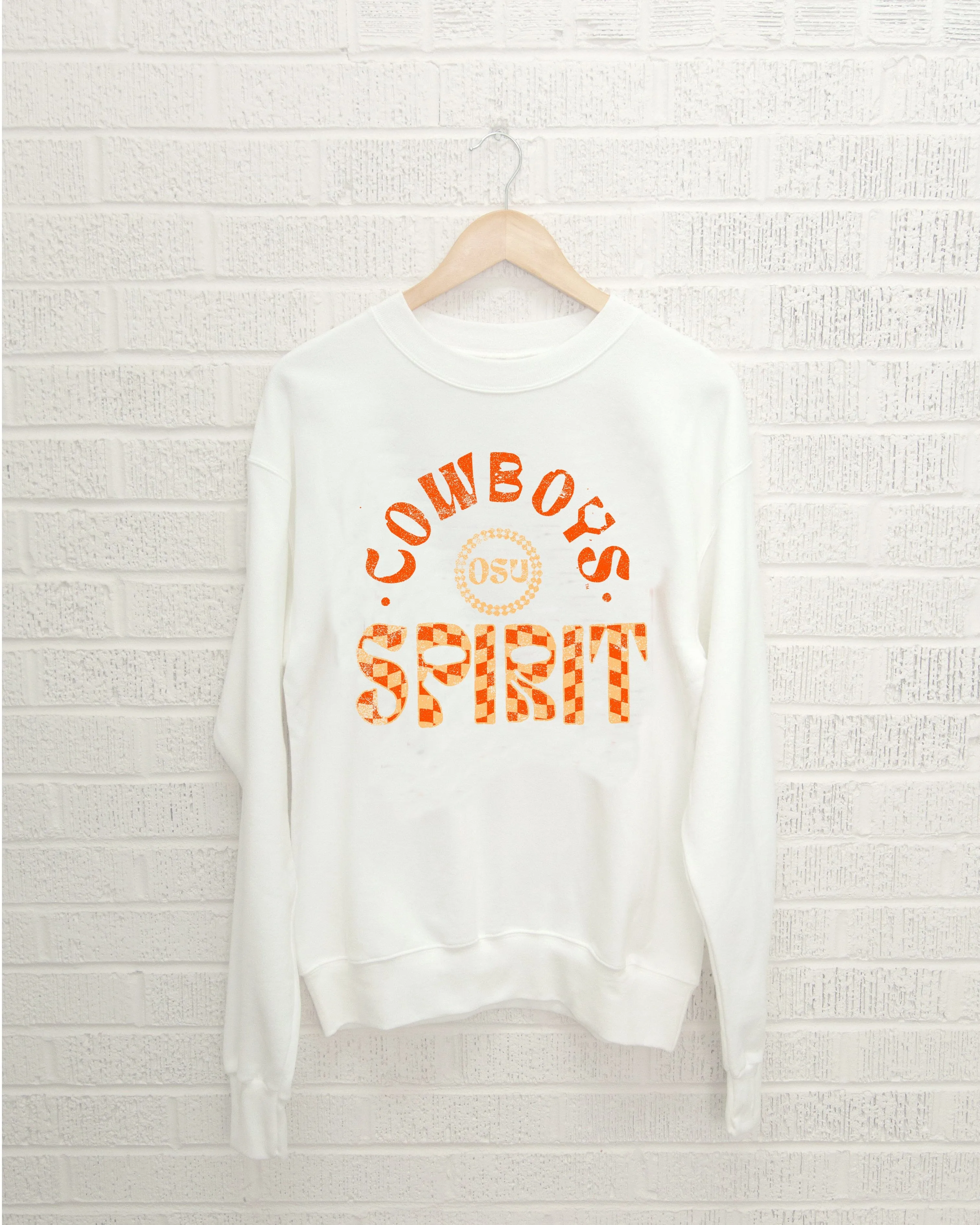 OSU Cowboys Spirit White Thrifted Sweatshirt