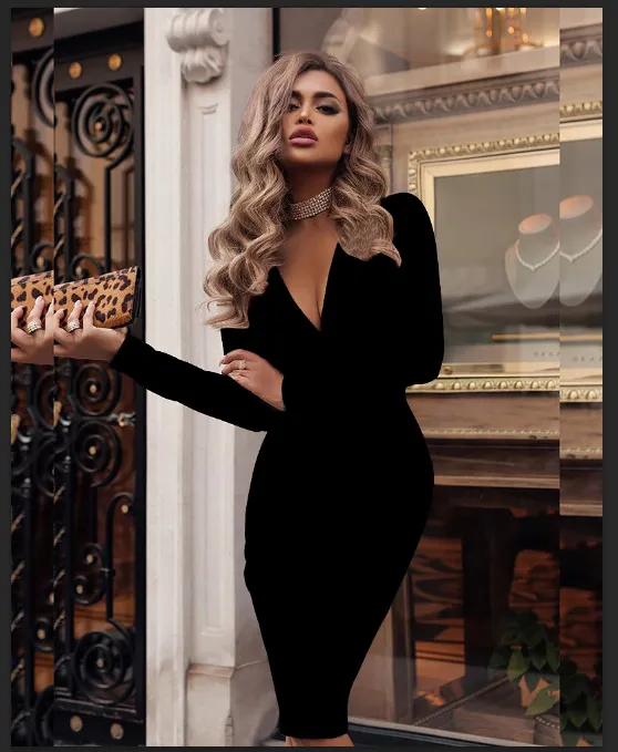 sexy spring and autumn long sleeve long bodycon dress