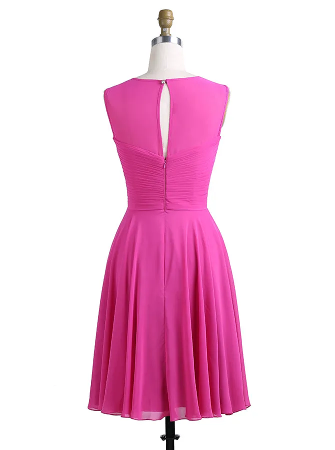 Short Bridesmaid Dresses,Fuchsia Bridesmaid Dress,Simple Bridesmaid Dress,BD00215