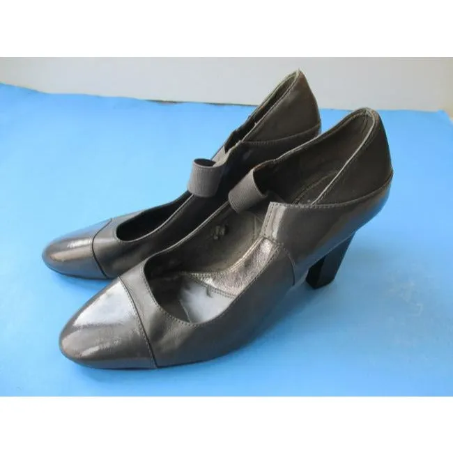 Simply Vera Vera Wang Gray For Leather And Patent Tipped Toes Pumps Size Us