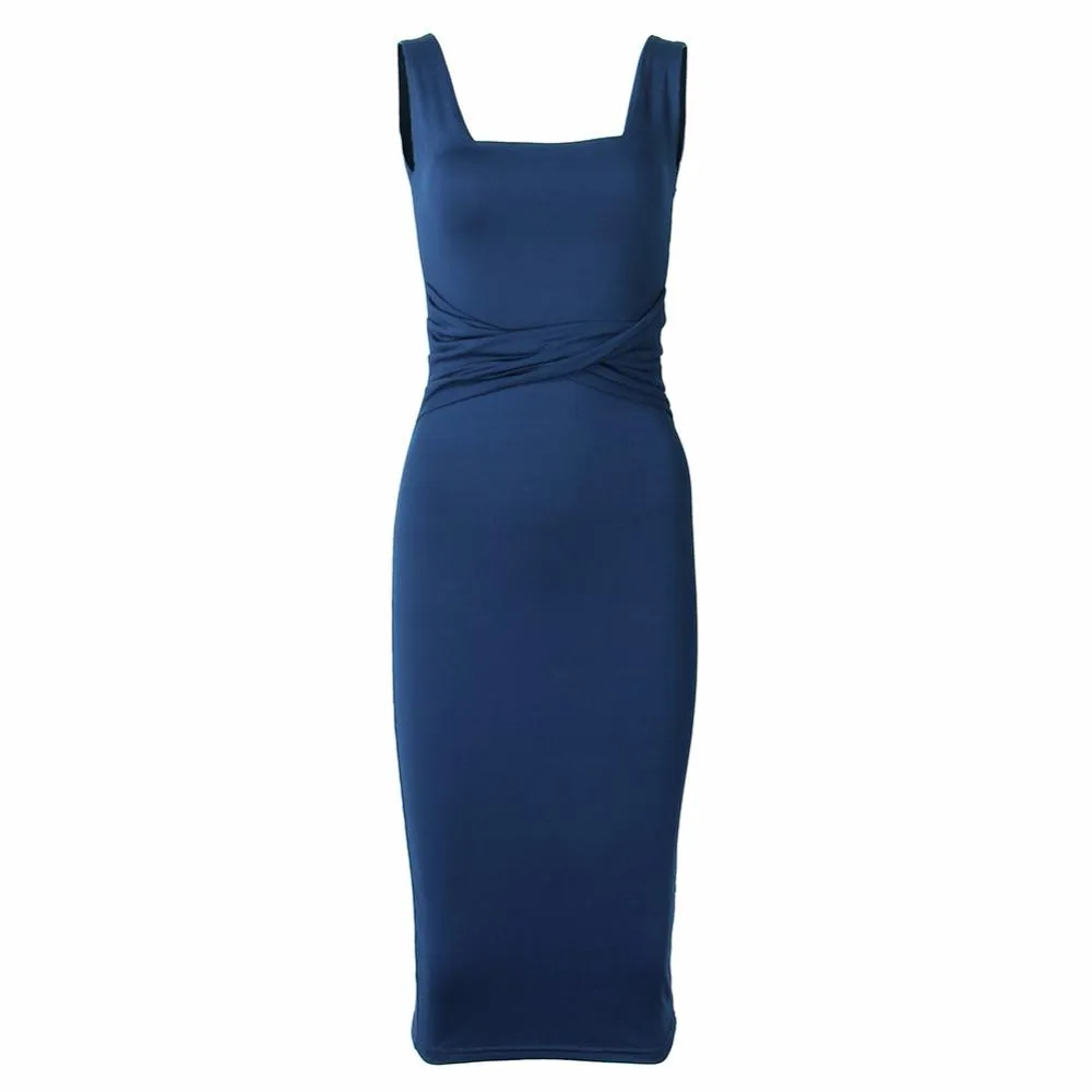 Solid Sleeveless Tight Bodycon Dresses