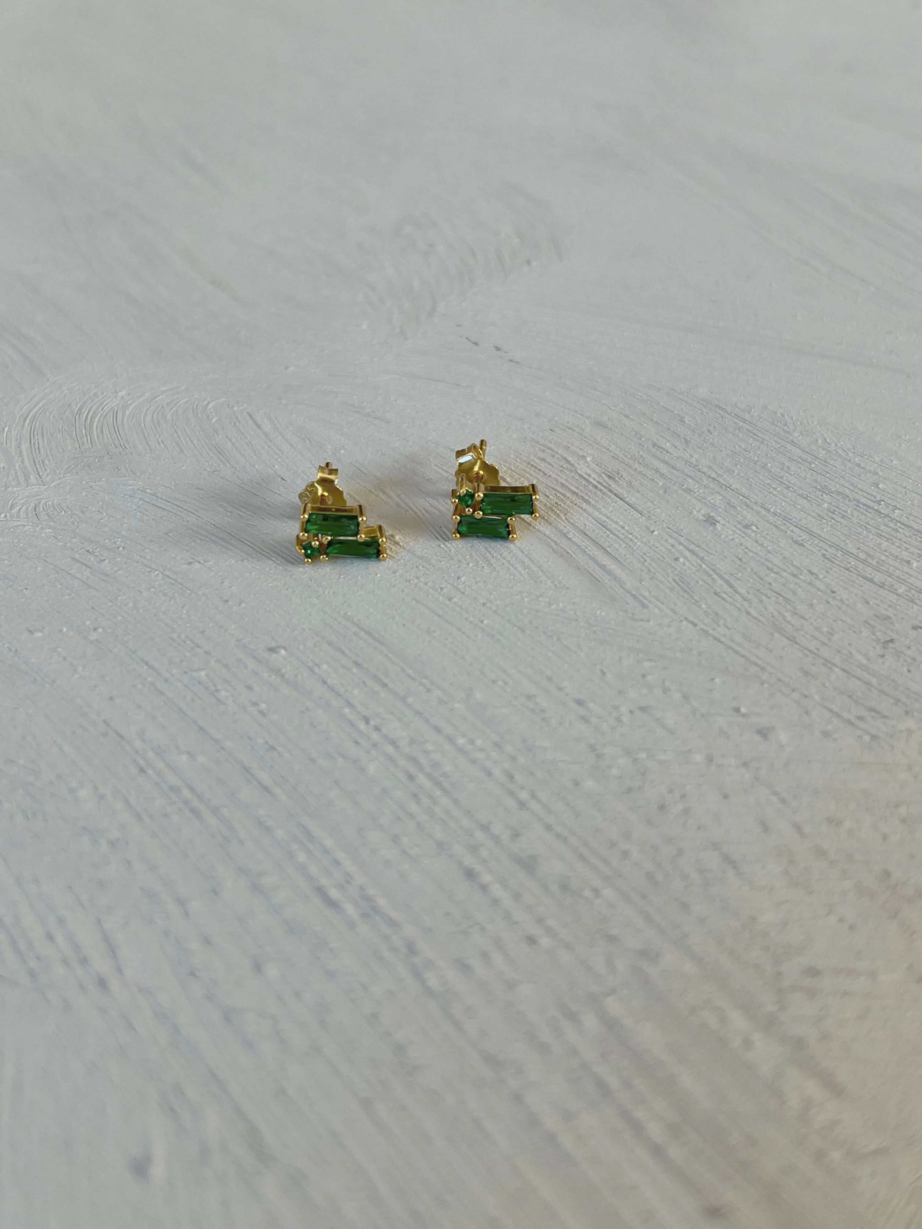 Stacked Baguette Studs