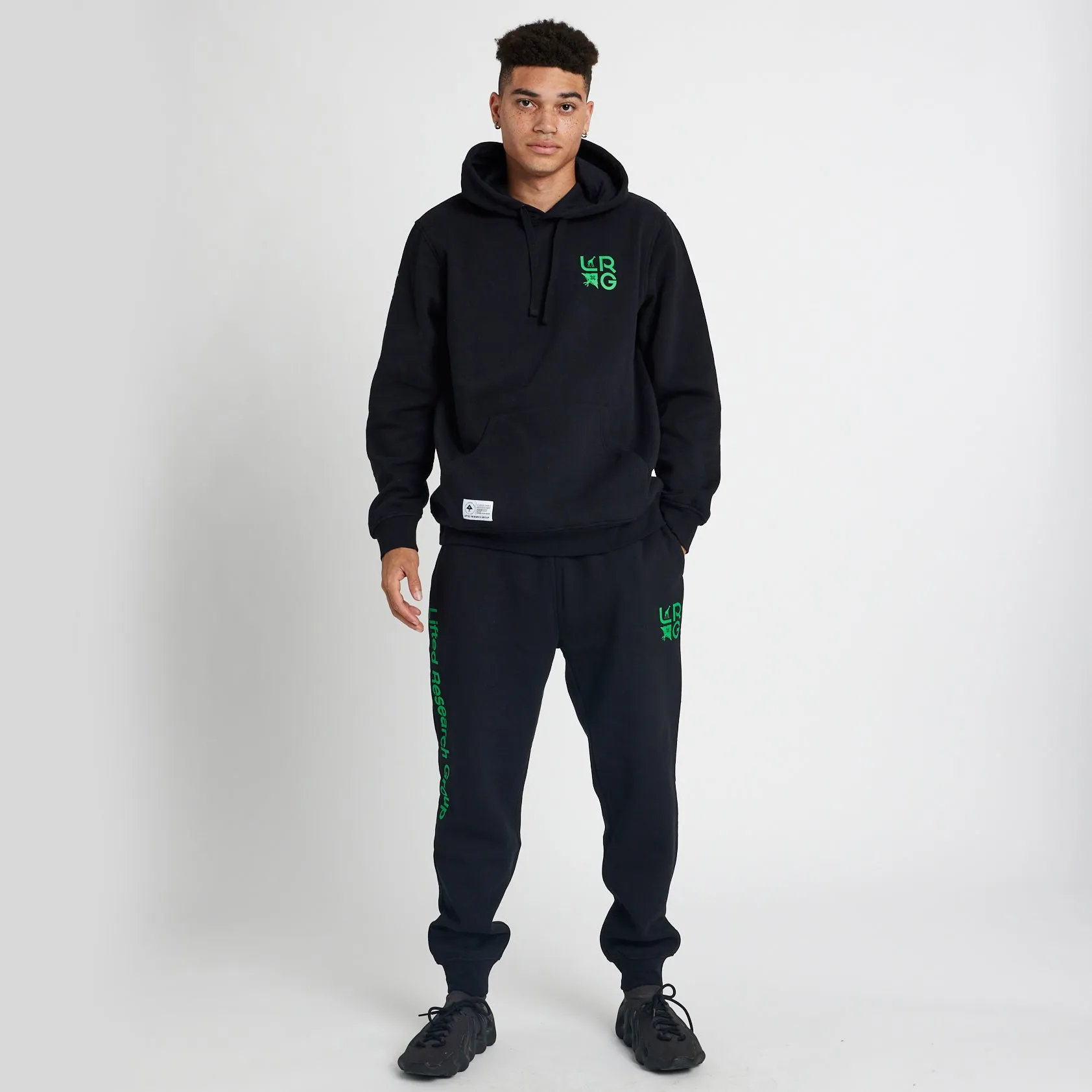 STACKED MULTI LOGO JOGGER SWEATPANTS - BLACK