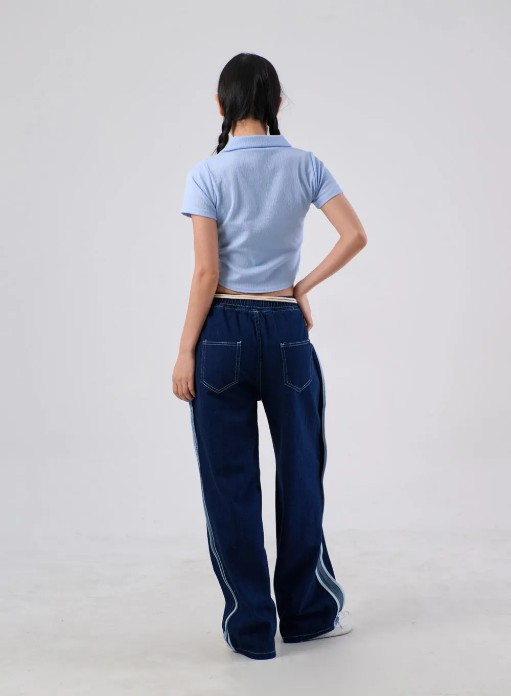 Stripe Baggy Jeans IA304