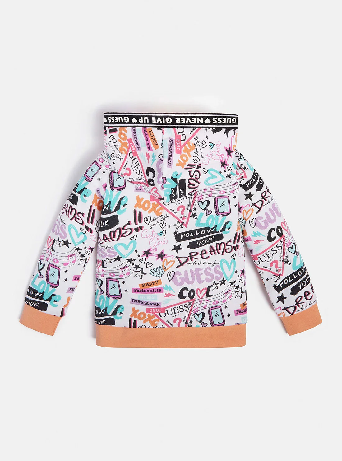 White Graffiti Print Active Jacket (2-7)